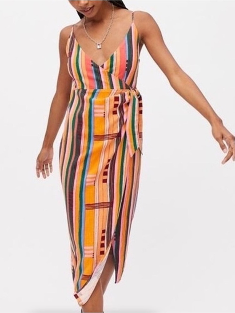Urban Outfitters, Flashing Lights Wrap Midi Dress, sz M